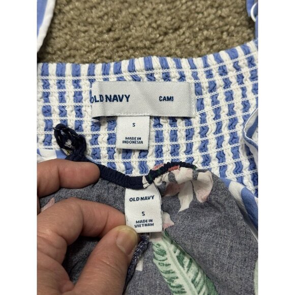 OLD NAVY Tropical Floral Botanical Striped Maxi/Mini Dress Lot 2 SMALL Beach - Picture 10 of 16